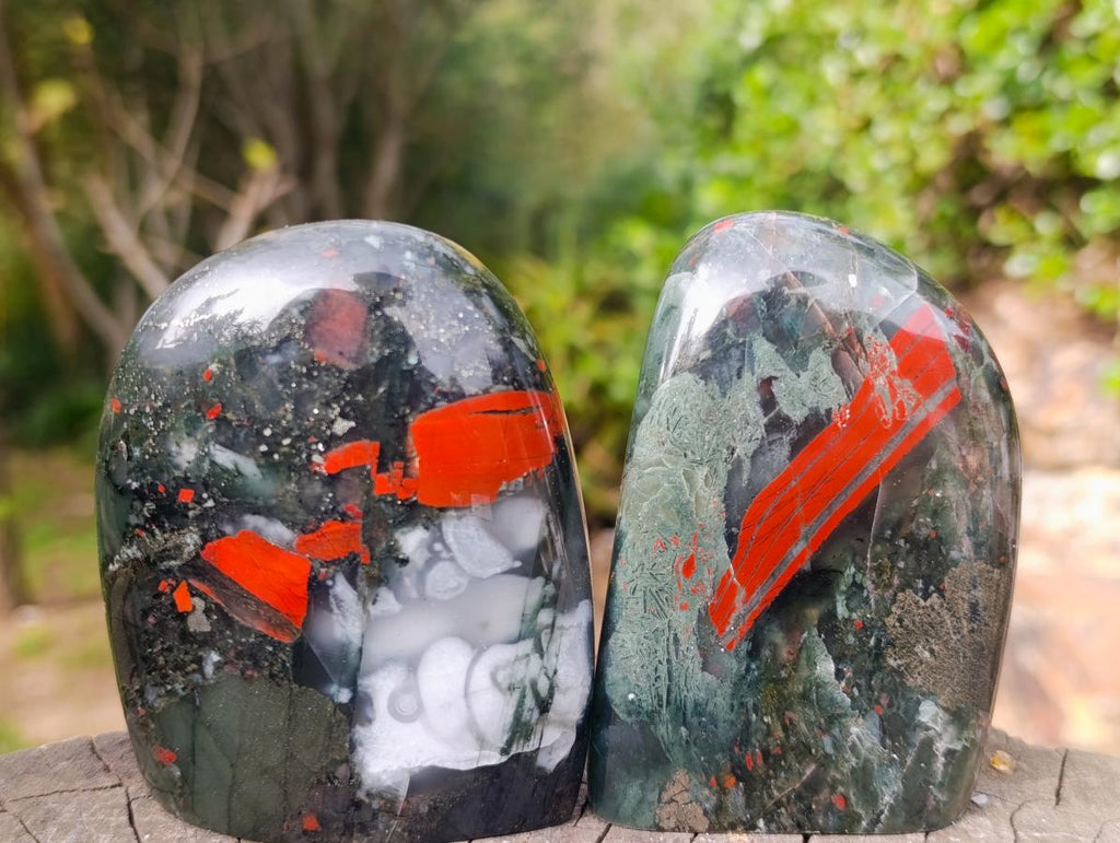 Polished Bloodstone Standing Display Pieces x 3 From Swaziland - Toprock Gemstones and Minerals 