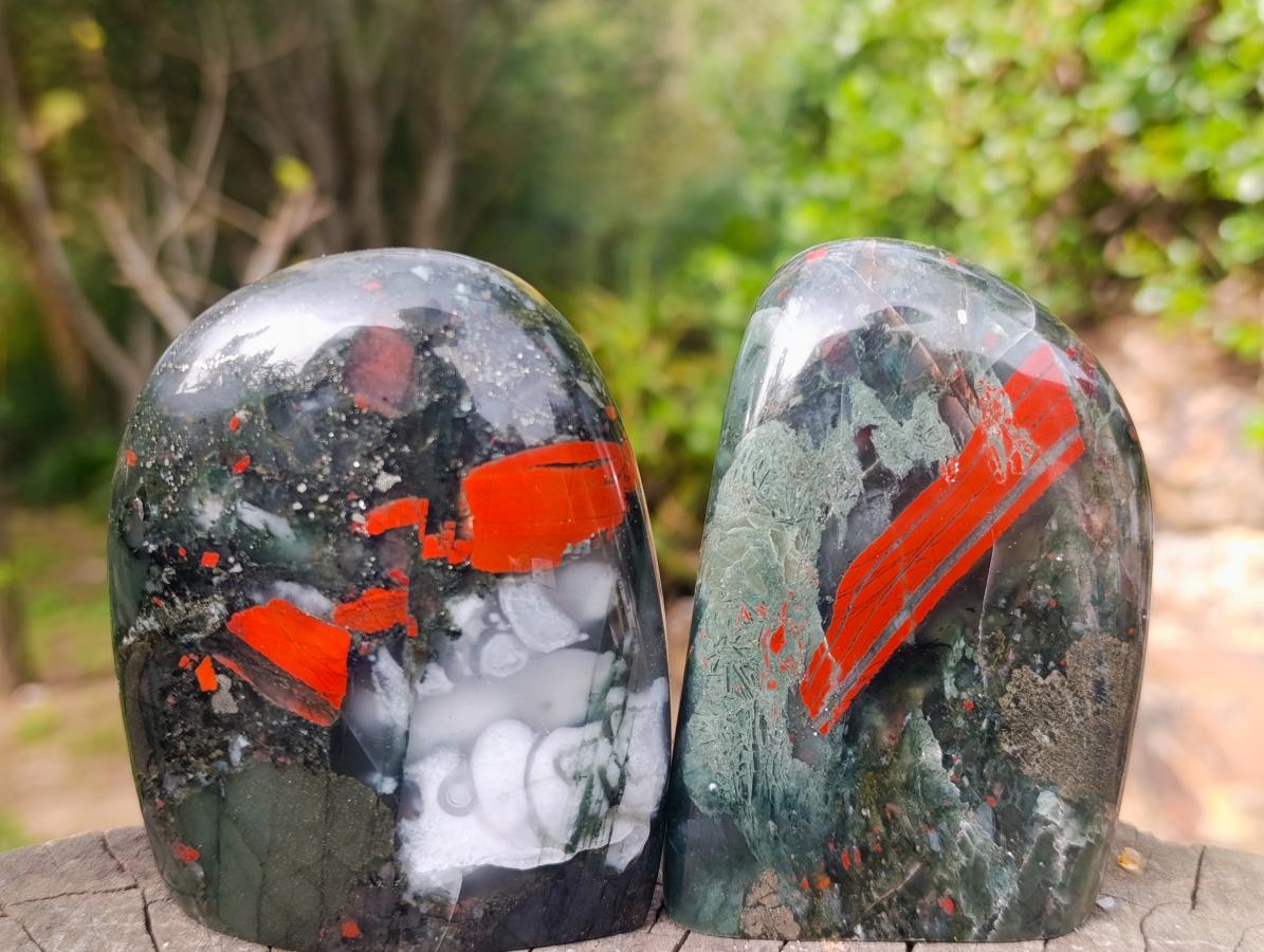 Polished Bloodstone Standing Display Pieces x 3 From Swaziland - Toprock Gemstones and Minerals 