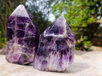 Polished Chevron Amethyst Display Crystal Points x 2 From Zambia - Toprock Gemstones and Minerals 