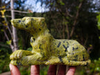 Hand Made Leopard Stone Callie Sheepdog Carvings x 2 From Zimbabwe - Toprock Gemstones and Minerals 