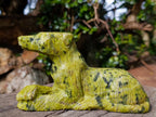 Hand Made Leopard Stone Callie Sheepdog Carvings x 2 From Zimbabwe - Toprock Gemstones and Minerals 