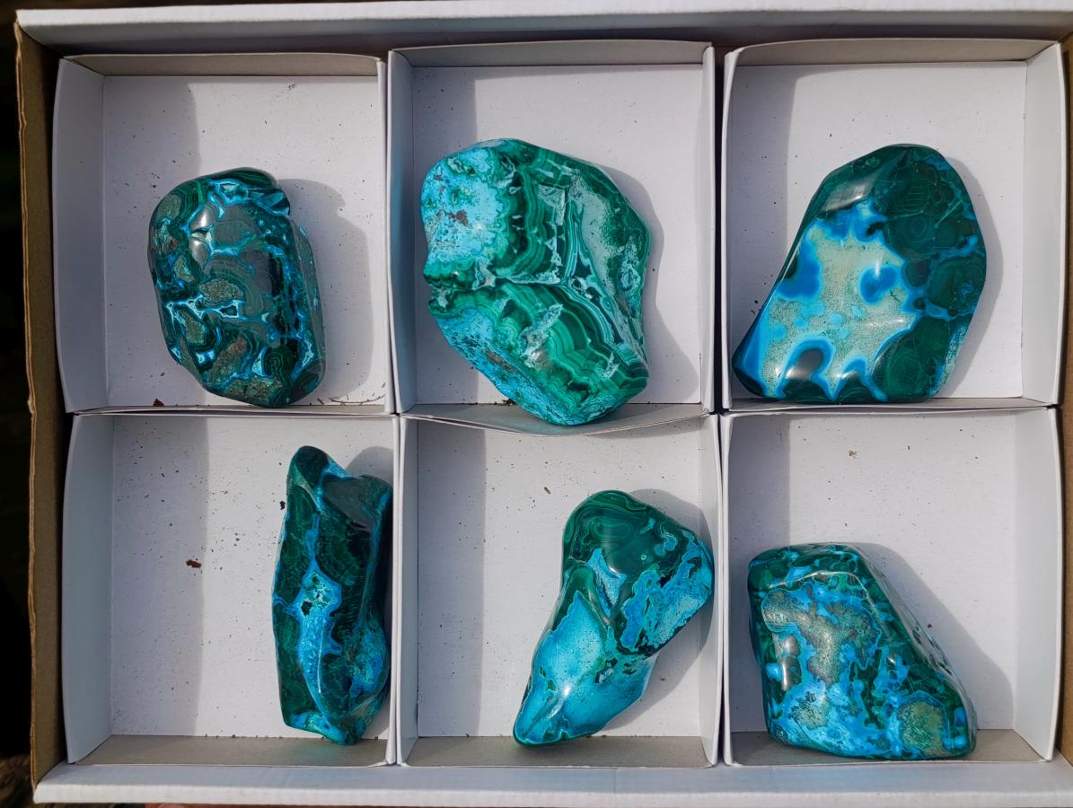 Polished Malacolla Free Forms x 6 From Kulukuluku, Congo - Toprock Gemstones and Minerals 
