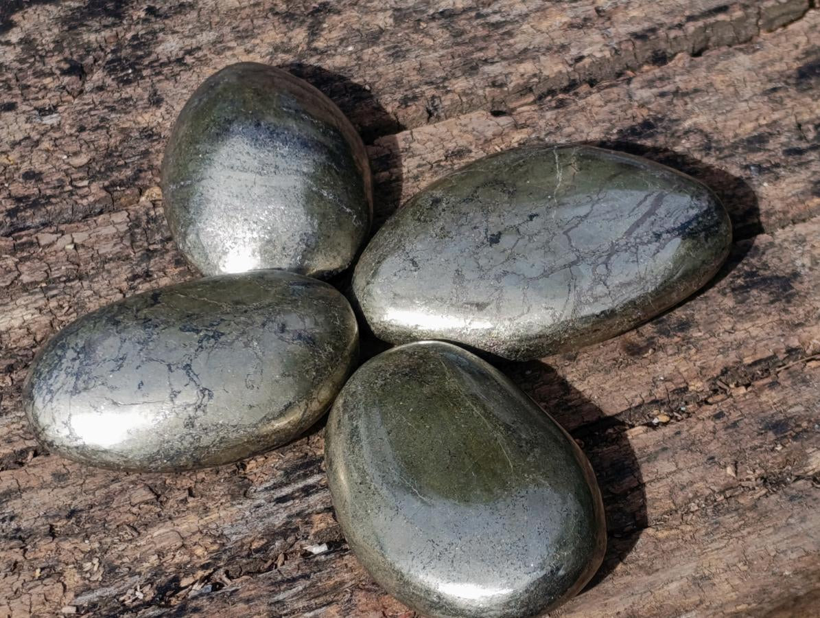 Polished Basalt Pharaoh Stone Galets x 12 From Iron Duke Mine, Zimbabwe - Toprock Gemstones and Minerals 