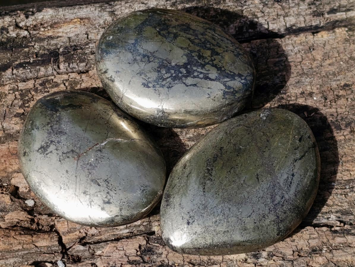 Polished Basalt Pharaoh Stone Galets x 12 From Iron Duke Mine, Zimbabwe - Toprock Gemstones and Minerals 