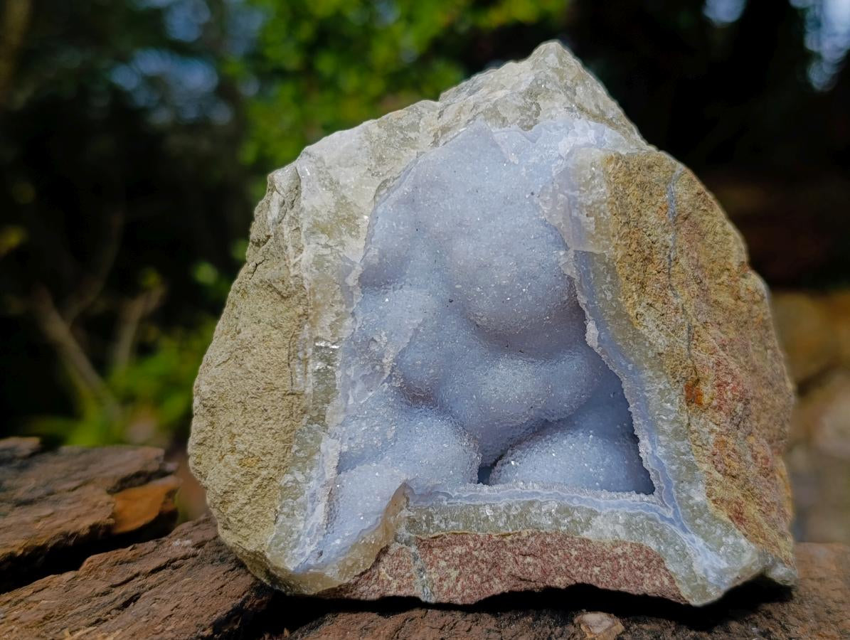 Natural Blue Lace Agate Specimens x 2 From Nsanje, Malawi - Toprock Gemstones and Minerals 