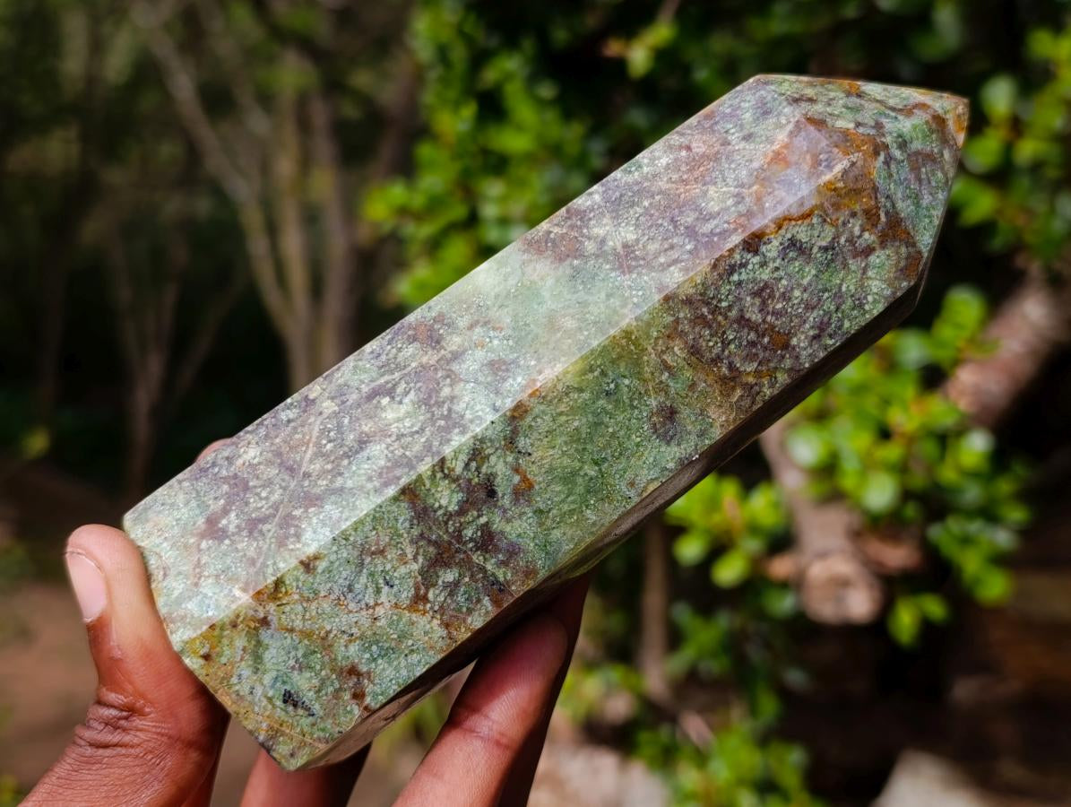 Polished African Turquoise Chrysocolla Display Crystal Points x 3 From South Africa - Toprock Gemstones and Minerals 