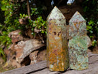 Polished African Turquoise Chrysocolla Display Crystal Points x 3 From South Africa - Toprock Gemstones and Minerals 