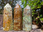 Polished African Turquoise Chrysocolla Display Crystal Points x 3 From South Africa - Toprock Gemstones and Minerals 