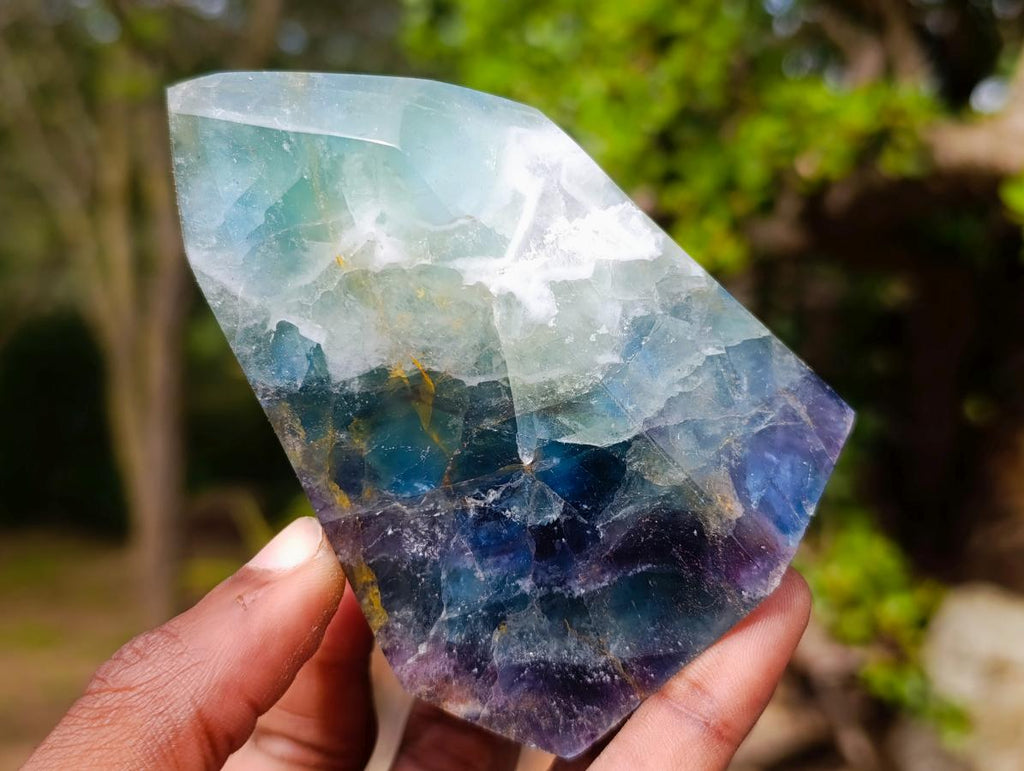 Polished Watermelon Fluorite Crystal Points x 3 From Uis, Namibia - Toprock Gemstones and Minerals 