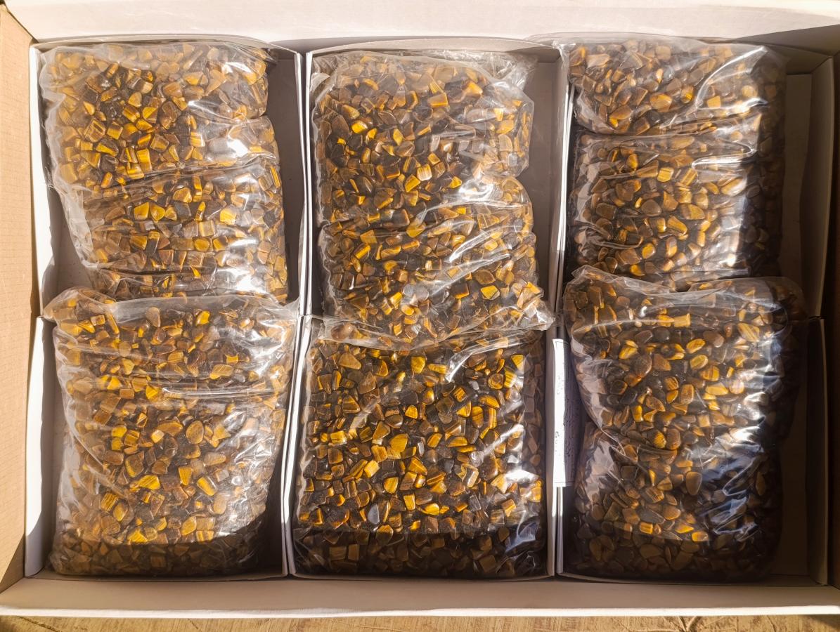 Polished Mini Golden Tigers Eye Tumbled Stone 1 kg Bags x 6 From Prieska, South Africa - Toprock Gemstones and Minerals 