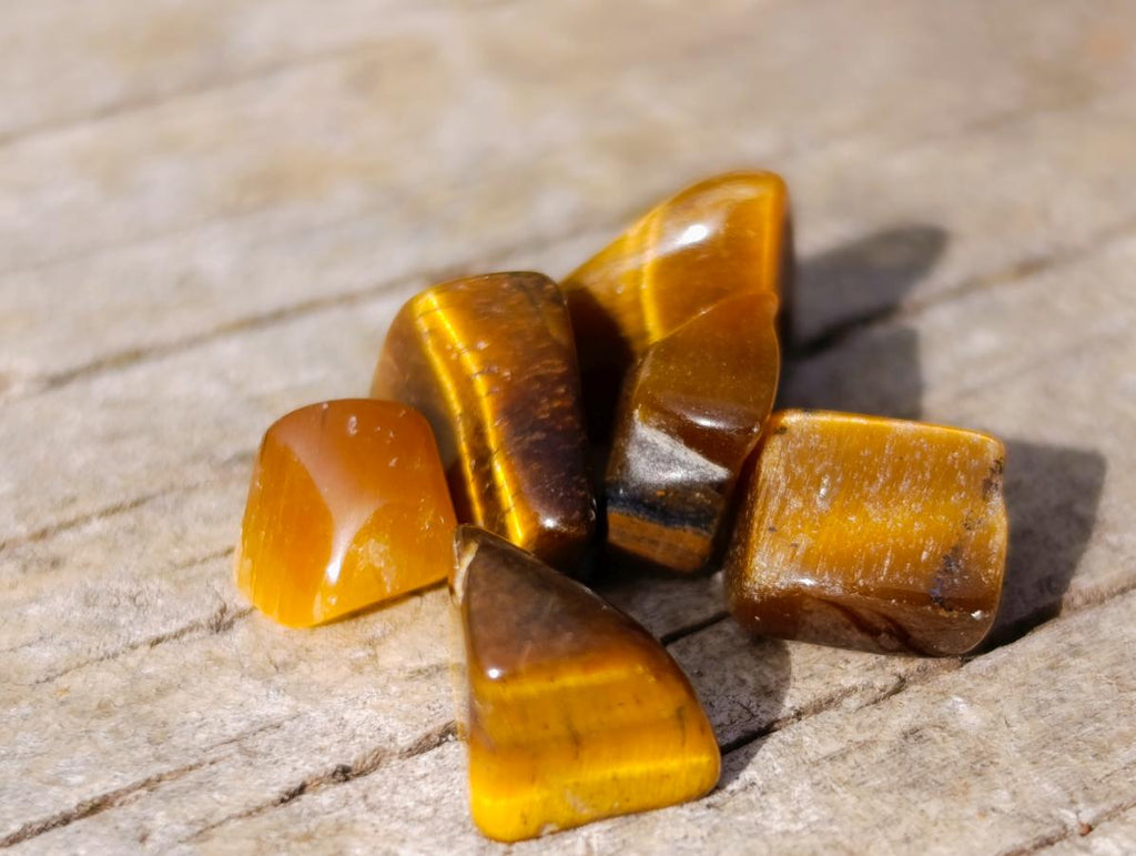 Polished Mini Golden Tigers Eye Tumbled Stone Bags x 6 From Prieska, South Africa - Toprock Gemstones and Minerals 