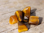 Polished Mini Golden Tigers Eye Tumbled Stone Bags x 6 From Prieska, South Africa - Toprock Gemstones and Minerals 