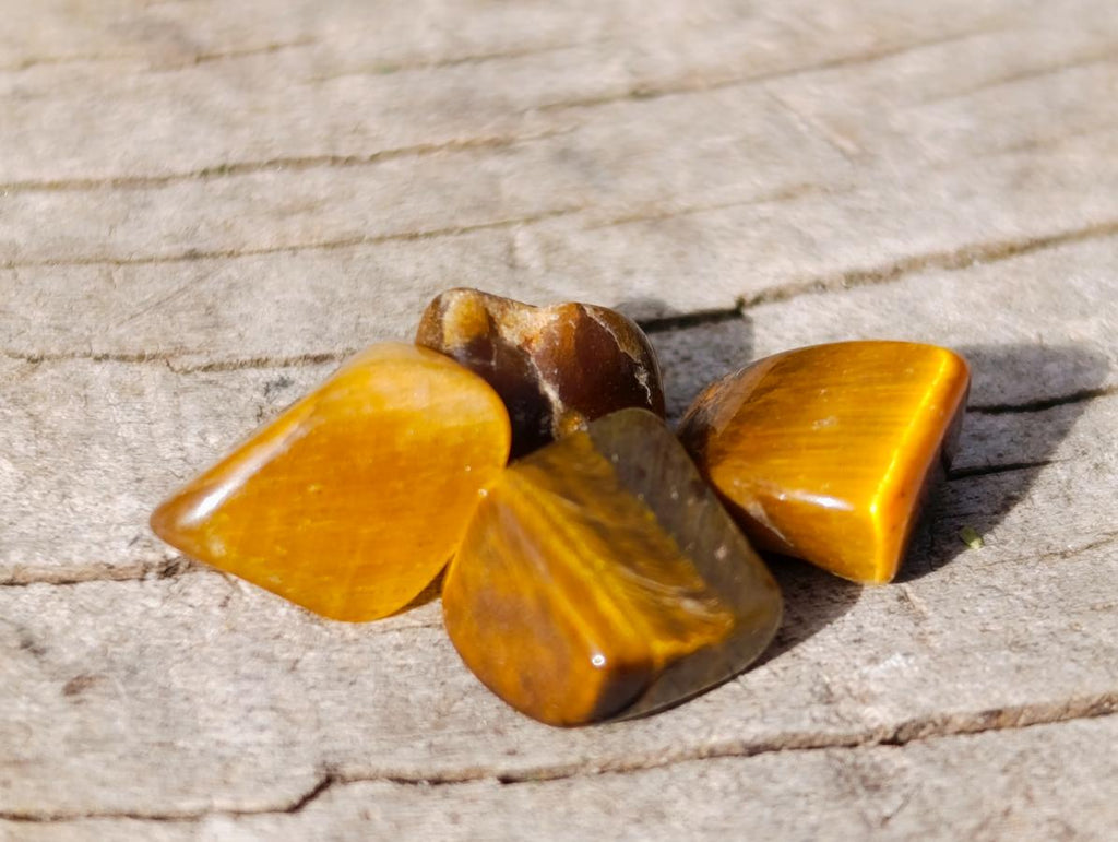 Polished Mini Golden Tigers Eye Tumbled Stone Bags x 6 From Prieska, South Africa - Toprock Gemstones and Minerals 