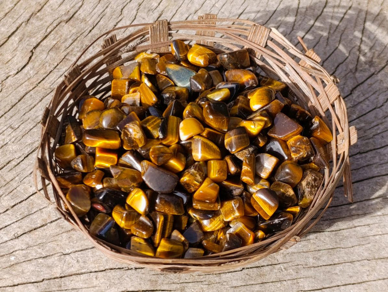 Polished Mini Golden Tigers Eye Tumbled Stone Bags x 6 From Prieska, South Africa - Toprock Gemstones and Minerals 