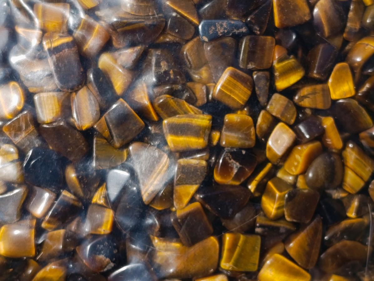 Polished Mini Golden Tigers Eye Tumbled Stone Bags x 6 From Prieska, South Africa - Toprock Gemstones and Minerals 