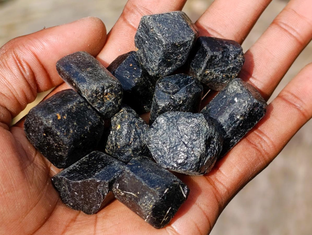 Natural Alluvial Schorl Black Tourmaline Specimens x 70 Lot From Zimbabwe - Toprock Gemstones and Minerals 