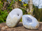 Polished Palm Size Blue Lace Agate Free Forms x 12 From Nsanje, Malawi - Toprock Gemstones and Minerals 