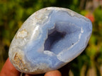 Polished Palm Size Blue Lace Agate Free Forms x 12 From Nsanje, Malawi - Toprock Gemstones and Minerals 