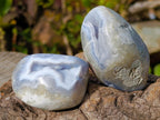 Polished Palm Size Blue Lace Agate Free Forms x 12 From Nsanje, Malawi - Toprock Gemstones and Minerals 