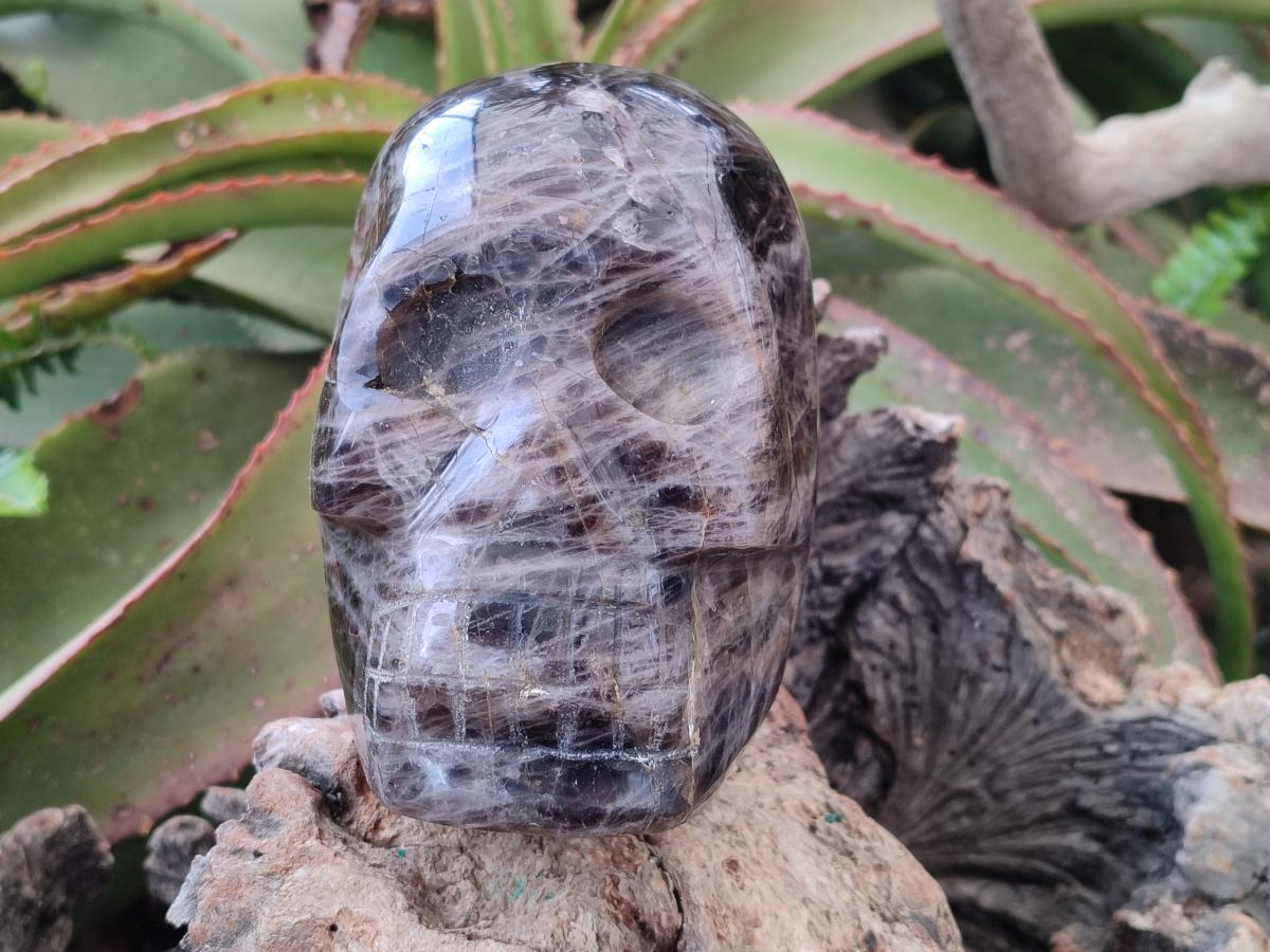 Hand Made Large Smokey Window Quartz Skull Carving x 1 From Madagascar - Toprock Gemstones and Minerals 