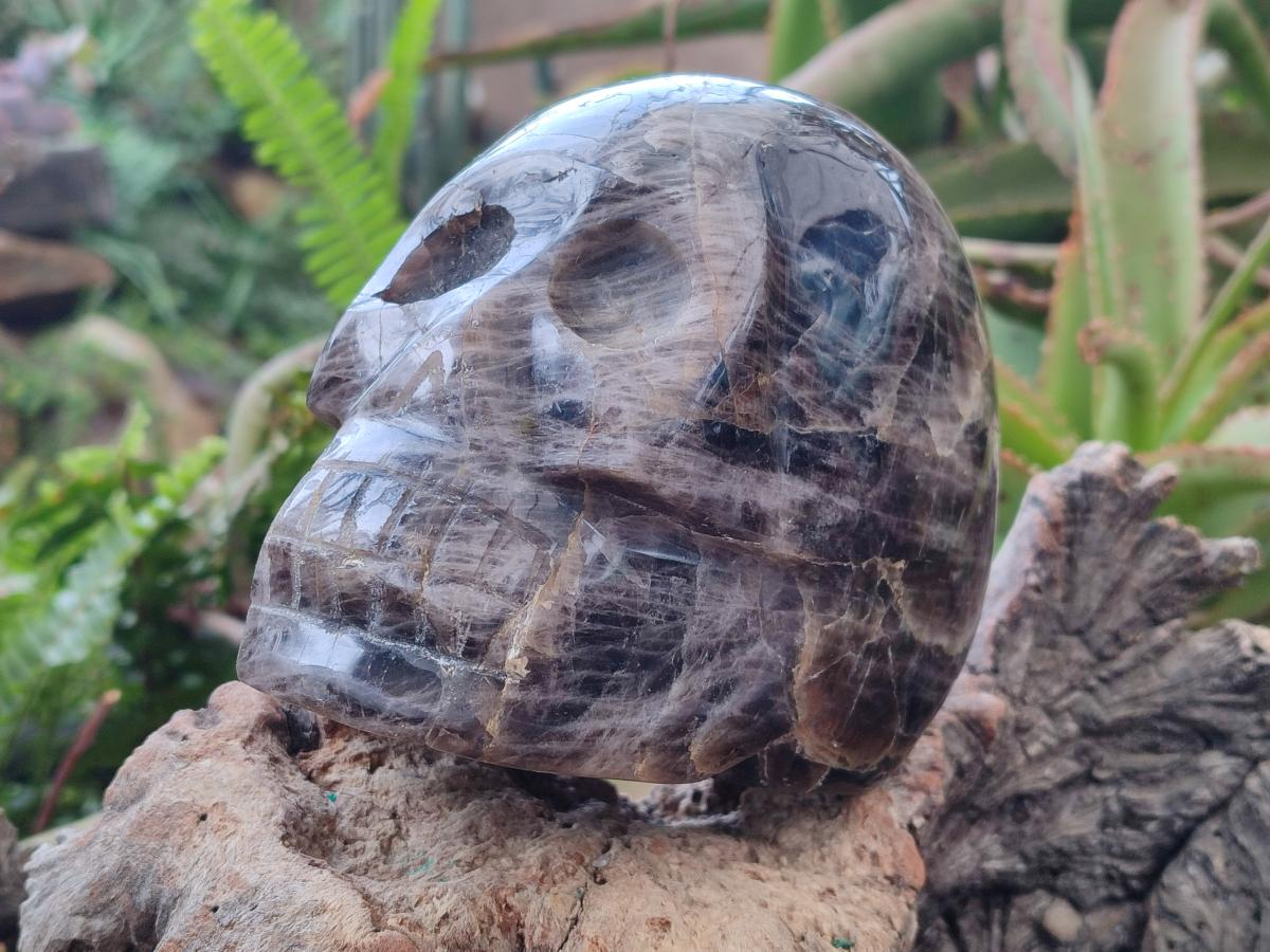 Hand Made Large Smokey Window Quartz Skull Carving x 1 From Madagascar - Toprock Gemstones and Minerals 