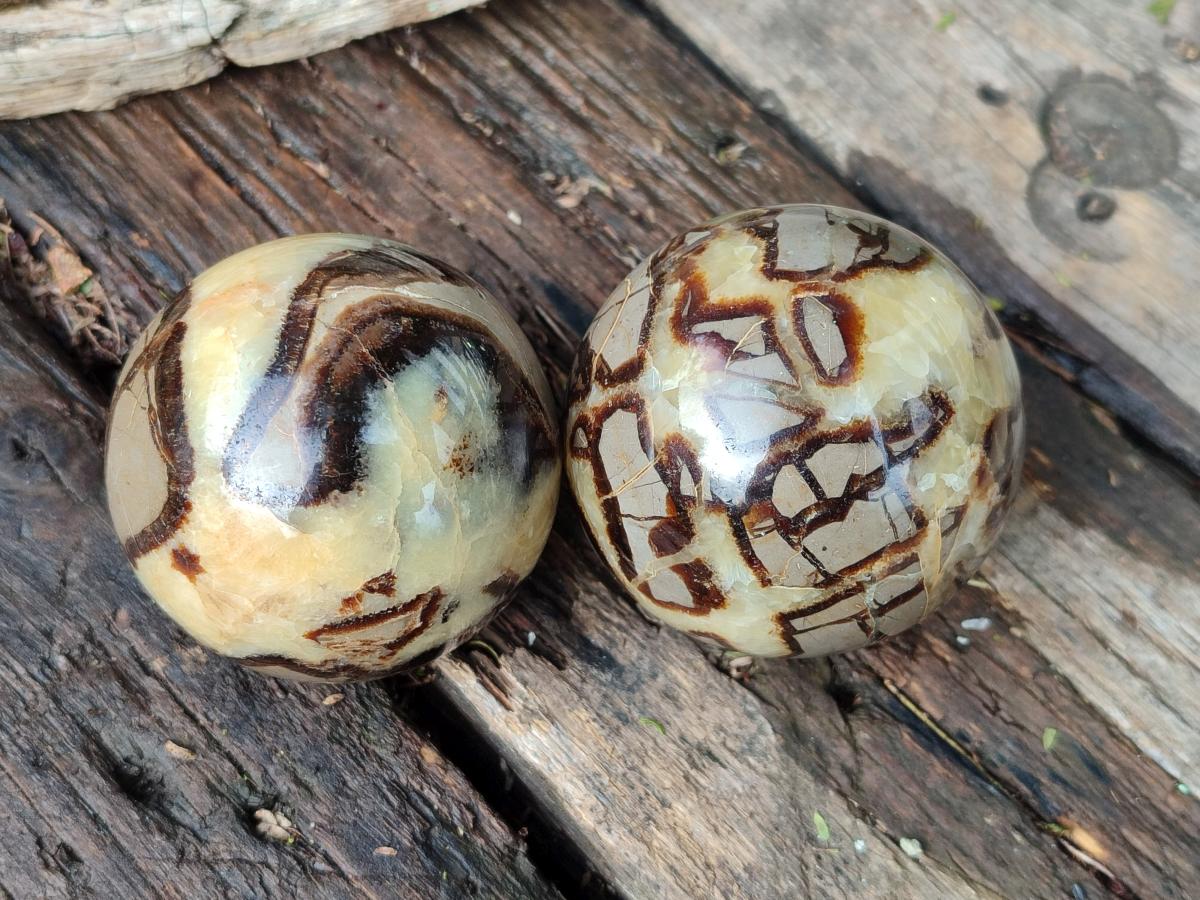 Polished Septerye Spheres x 5 From Mahajanga, Madagascar - Toprock Gemstones and Minerals 
