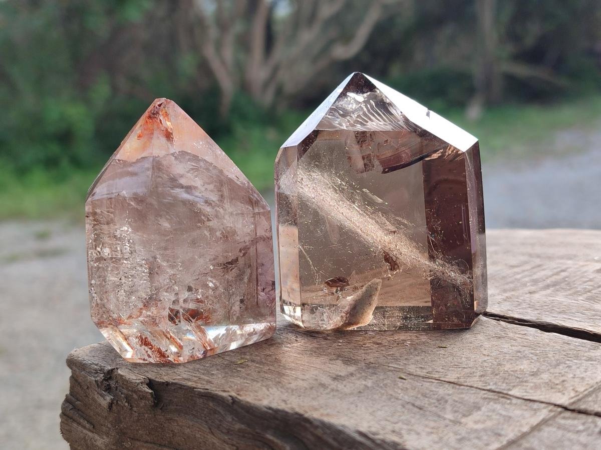 Polished Mixed Quartz Crystals x 6 From Madagascar - Toprock Gemstones and Minerals 