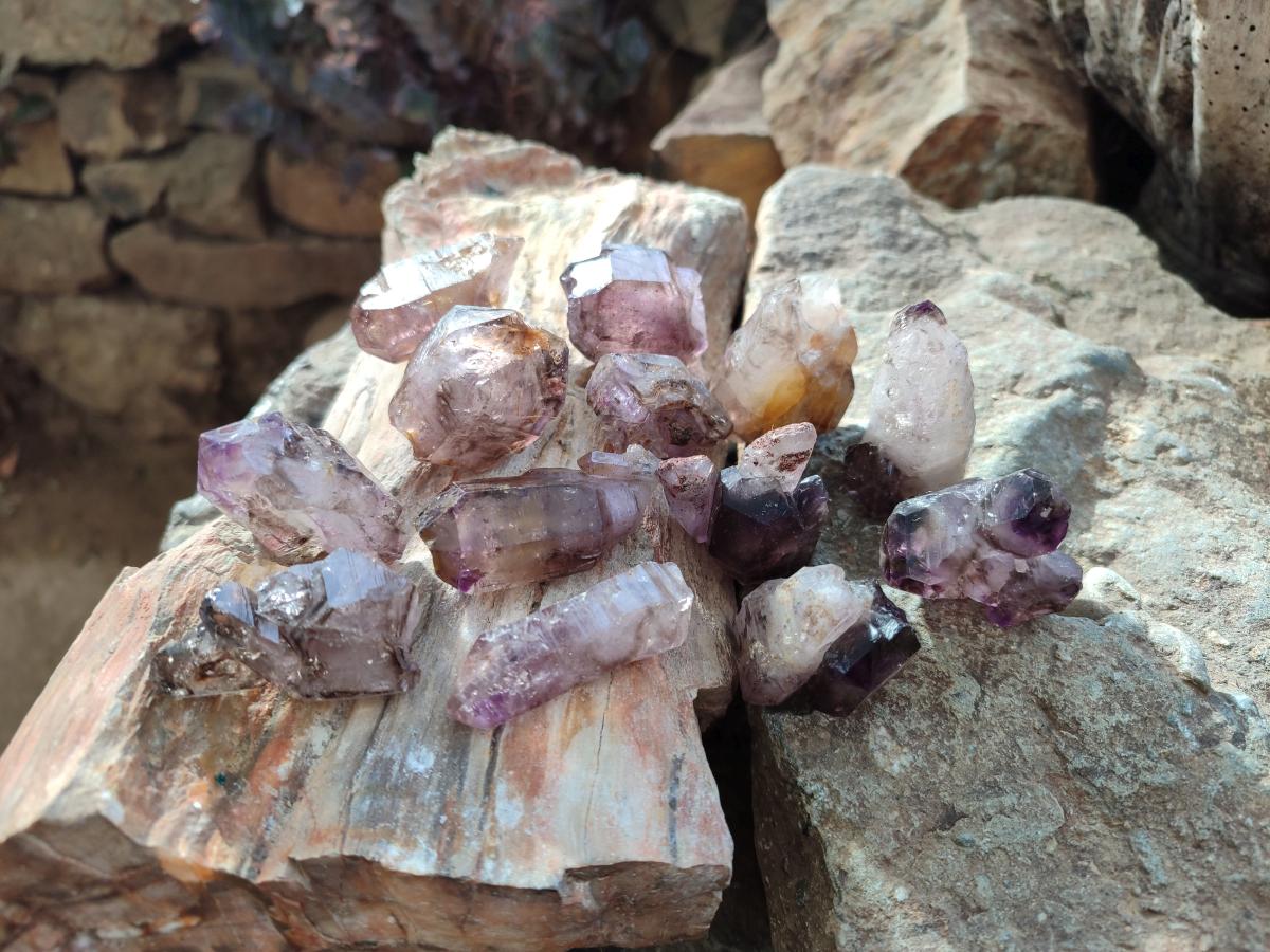 Natural Smokey Amethyst Sceptre Crystals x 35 From Chiredzi, Zimbabwe - Toprock Gemstones and Minerals 