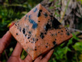 Polished Orange Calcite with Biotite Mica Pyramids x 2 From Madagascar - Toprock Gemstones and Minerals 