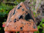 Polished Orange Calcite with Biotite Mica Pyramids x 2 From Madagascar - Toprock Gemstones and Minerals 