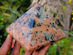 Polished Orange Calcite with Biotite Mica Pyramids x 2 From Madagascar - Toprock Gemstones and Minerals 