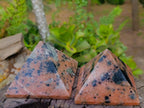 Polished Orange Calcite with Biotite Mica Pyramids x 2 From Madagascar - Toprock Gemstones and Minerals 
