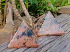 Polished Orange Calcite with Biotite Mica Pyramids x 2 From Madagascar - Toprock Gemstones and Minerals 