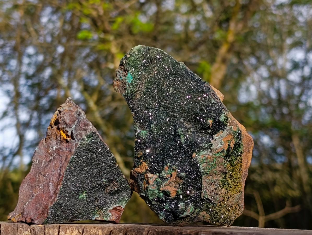 Natural Libethenite Crystals on Dolomite Matrix Specimens x 4 From Shituru, Congo - Toprock Gemstones and Minerals 