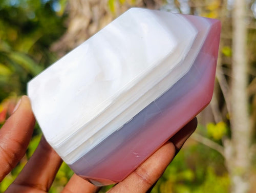 Polished Strawberry Agate Display Crystal Points x 3 From Mozambique - Toprock Gemstones and Minerals 