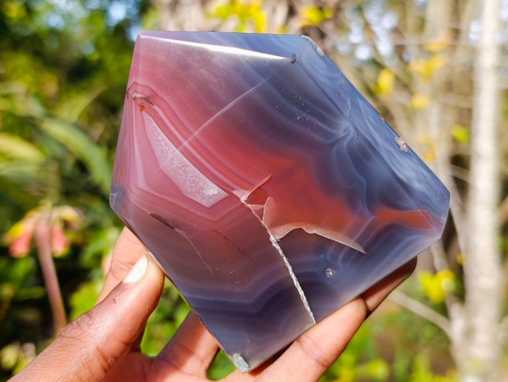 Polished Strawberry Agate Display Crystal Points x 3 From Mozambique - Toprock Gemstones and Minerals 