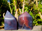 Polished Strawberry Agate Display Crystal Points x 3 From Mozambique - Toprock Gemstones and Minerals 