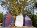 Polished Strawberry Agate Display Crystal Points x 3 From Mozambique - Toprock Gemstones and Minerals 