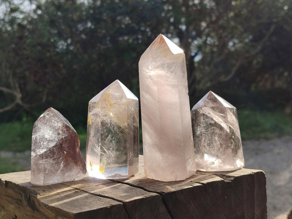Polished Smokey Quartz Crystals x 4 From Madagascar - Toprock Gemstones and Minerals 