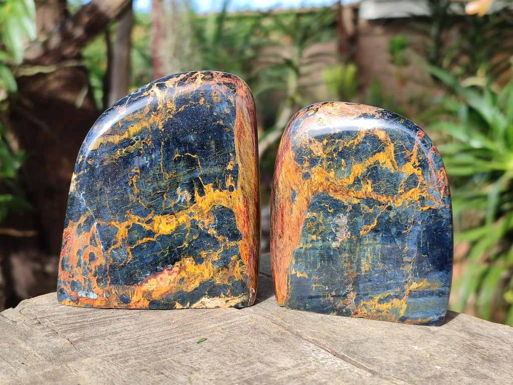 Polished Nellite Tigers Eye Standing Display Pieces x 4 From Prieska, South Africa - Toprock Gemstones and Minerals 