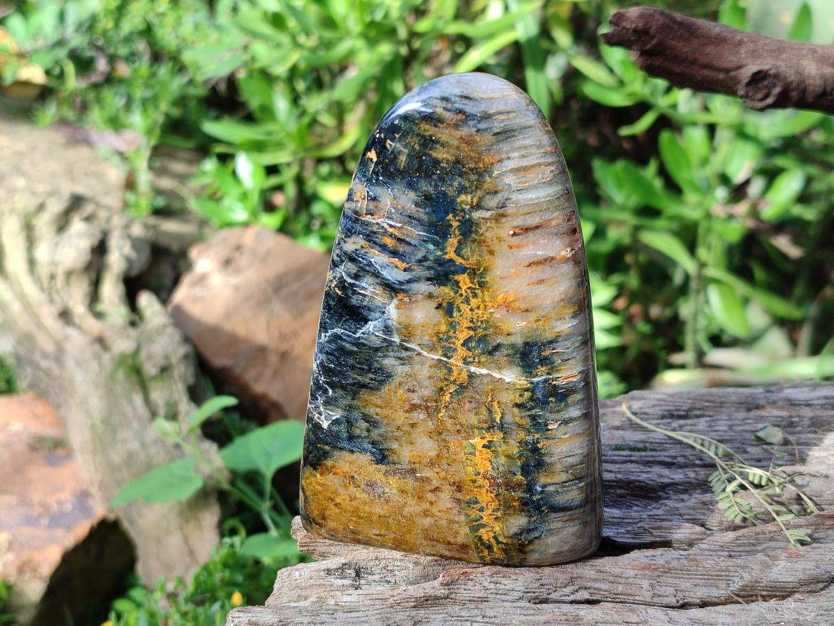 Polished Nellite Tigers Eye Standing Display Pieces x 4 From Prieska, South Africa - Toprock Gemstones and Minerals 