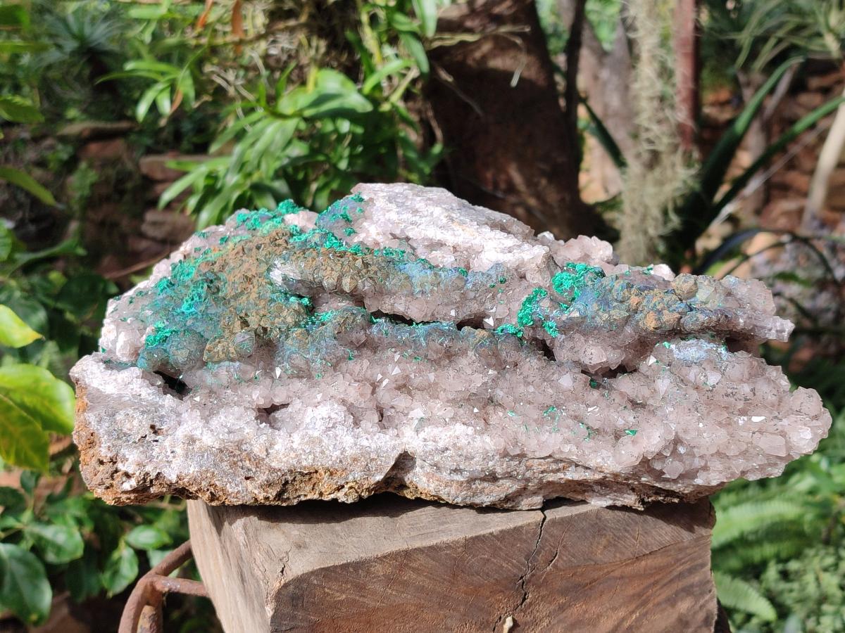 Natural XL Quartz and Malachite Specimen x 1 From Kasompe, Congo - Toprock Gemstones and Minerals 