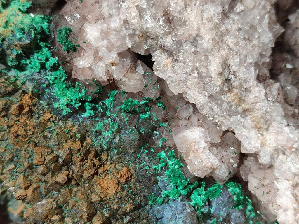 Natural XL Quartz and Malachite Specimen x 1 From Kasompe, Congo - Toprock Gemstones and Minerals 