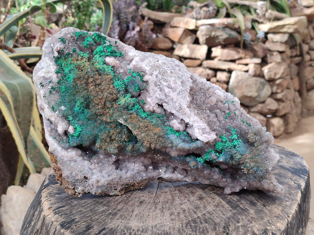 Natural XL Quartz and Malachite Specimen x 1 From Kasompe, Congo - Toprock Gemstones and Minerals 