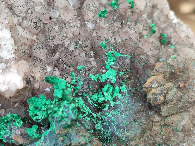 Natural XL Quartz and Malachite Specimen x 1 From Kasompe, Congo - Toprock Gemstones and Minerals 