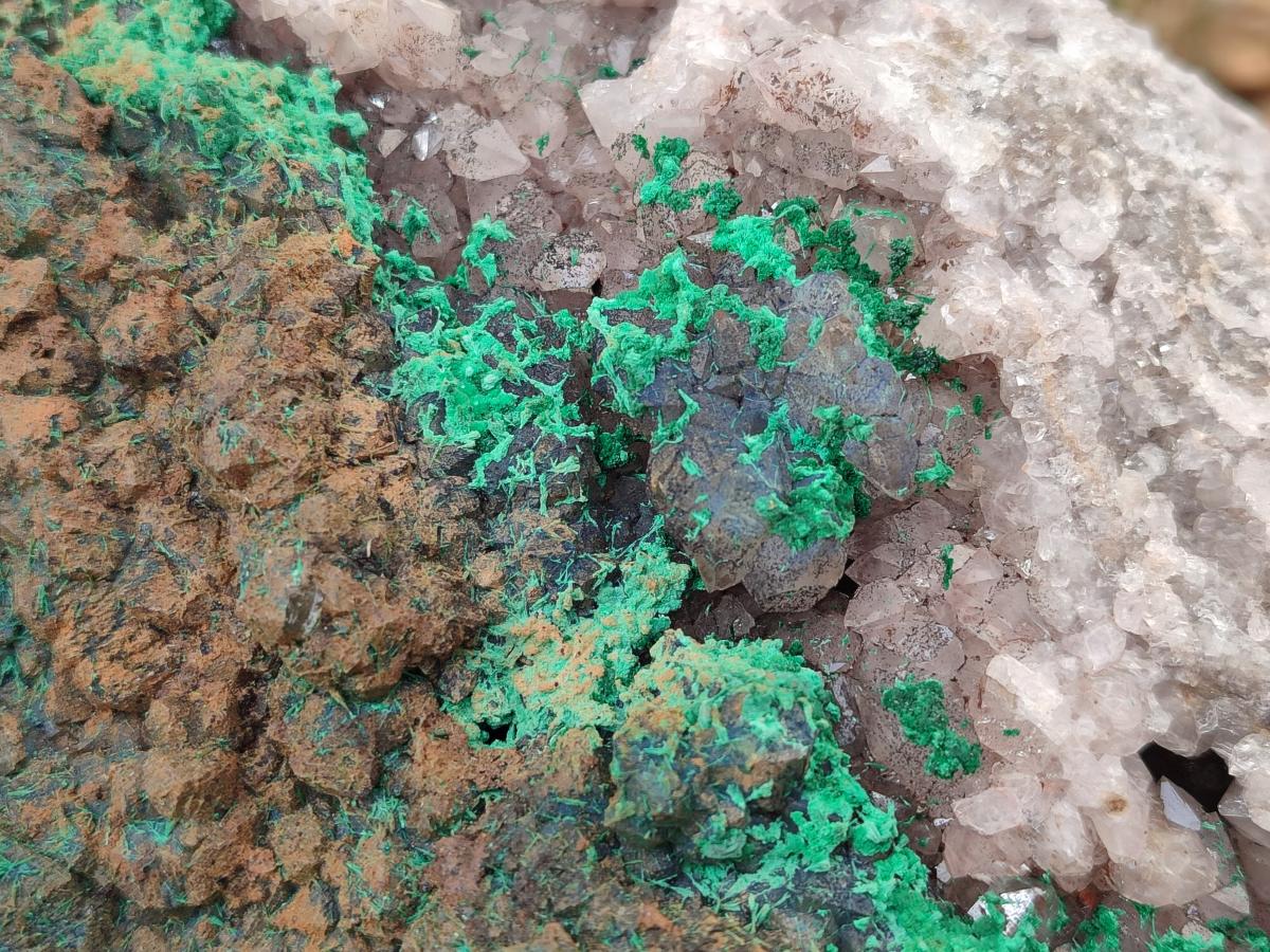 Natural XL Quartz and Malachite Specimen x 1 From Kasompe, Congo - Toprock Gemstones and Minerals 