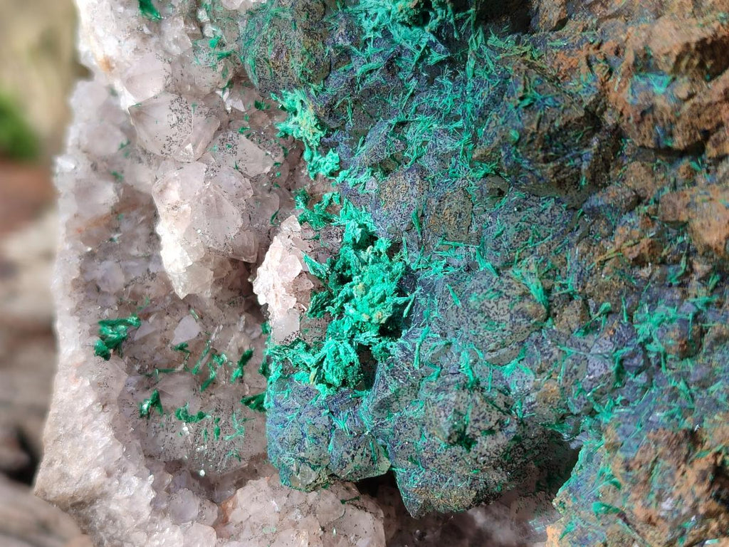 Natural XL Quartz and Malachite Specimen x 1 From Kasompe, Congo - Toprock Gemstones and Minerals 