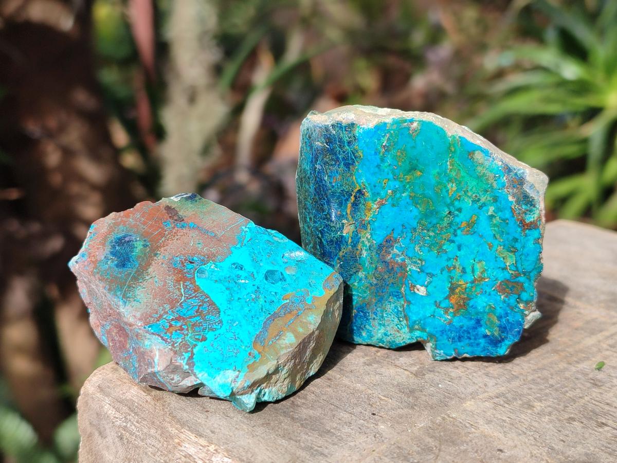Polished One Side Shattuckite Slices x 24 From Kaokoveld, Namibia - Toprock Gemstones and Minerals 