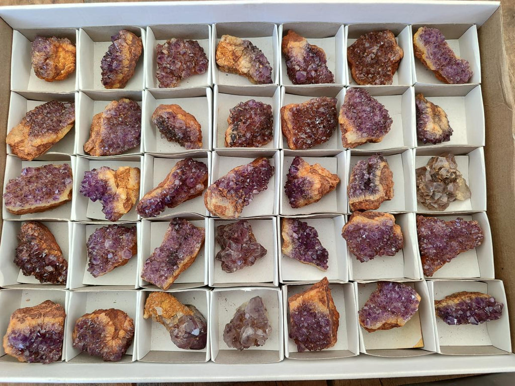 Natural Dark Purple Amethyst Clusters x 35 From Boekenhouthoek, South Africa - Toprock Gemstones and Minerals 
