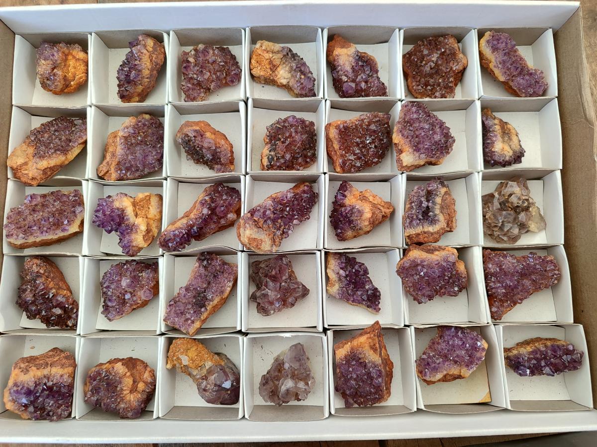 Natural Dark Purple Amethyst Clusters x 35 From Boekenhouthoek, South Africa - Toprock Gemstones and Minerals 